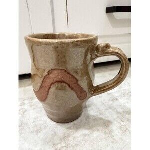 Vintage Hand Thrown Studio Pottery Mug Earthy Glaze Signed Ceramic Coffee Cup